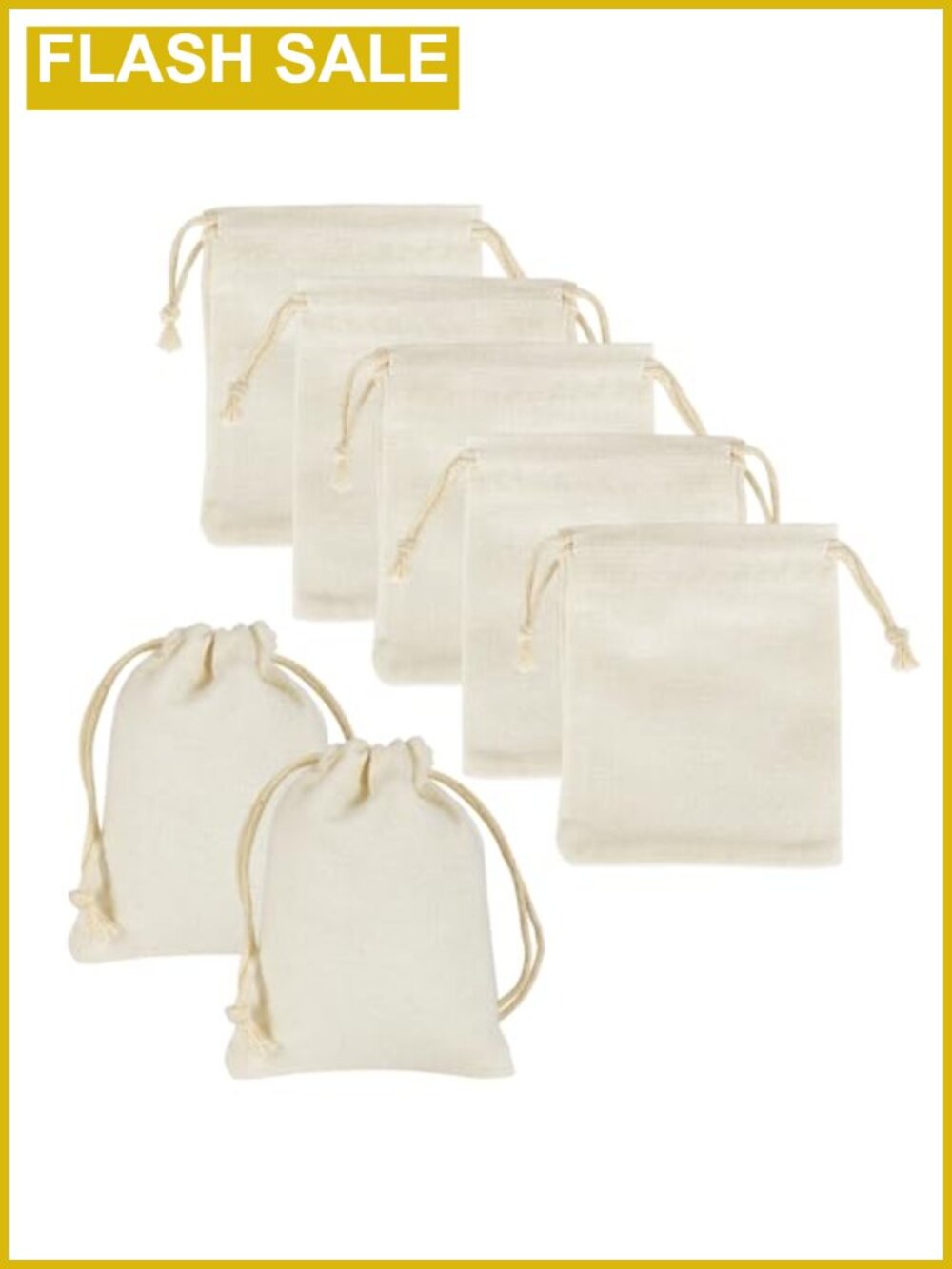Cotton Muslin Drawstring Bags 20 Pcs Small 3x4 Gift Pouches for Jewelry DIY